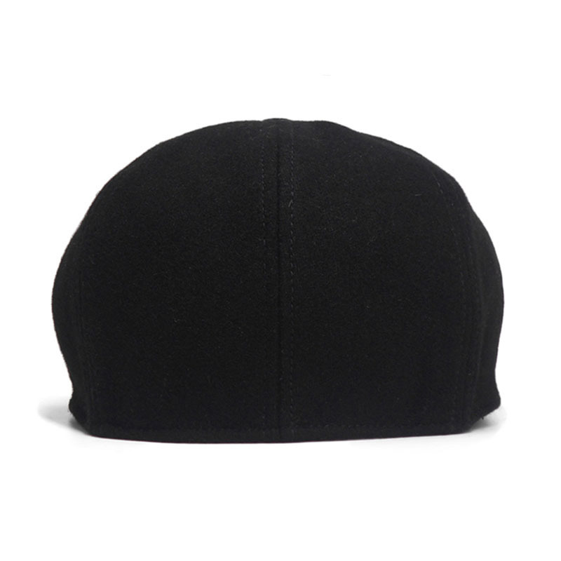 Two Sizes Solid Black Vintage Men Berets Caps Wool Beret Hat French Peaked Caps Female Casual Newsboy Cap Wool Ivy Boinas T200104
