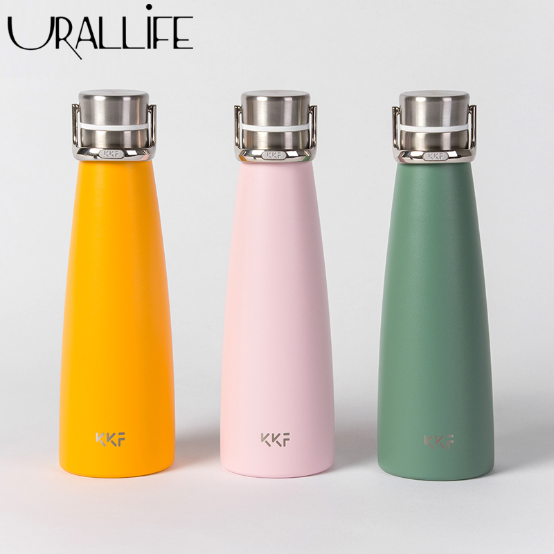 KKF Vacuum Bottle 475ML Stainless Steel Thermos 24H Insulation Cup Normalversion Flask Sports Travel Mug Cold Cup Thermos LJ201221