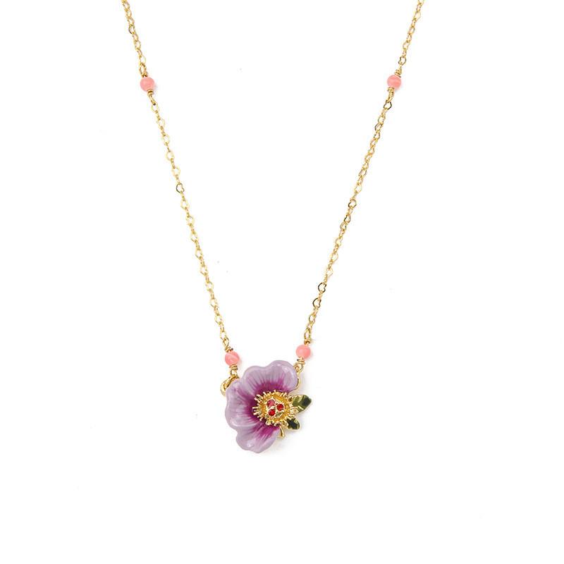 French simple enamel glaze purple peony flower zircon gold-plated necklace clavicle chain female sweet fashion all-match
French simple enamel glaze purple peony flower zircon gold-plated necklace clavicle chain female sweet fashion all-match