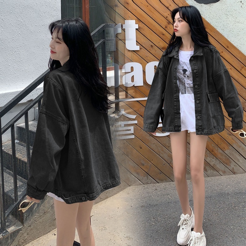 long sleeve plus size Oversized jean jaket causal loose spring autumn denim Jacket Coat women Clothes Cardigan Outerwear 201019