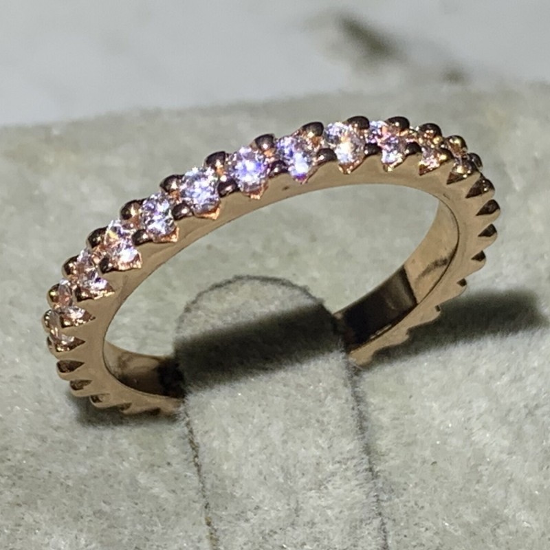 1.5MM Simple Fashion Wedding Band Rings Luxury Jewelry 925 Sterling Silver Pave White Sapphire CZ Diamond Gemstones Rose Gold Fill Women Engagement Ba
