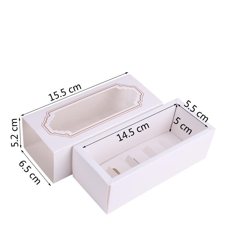 Macaron Packing Boxes Wedding Party 5/10 Pack Cake Storage Biscuit Clear Window Paper Box Cake Decoration Baking Ornaments VT1889