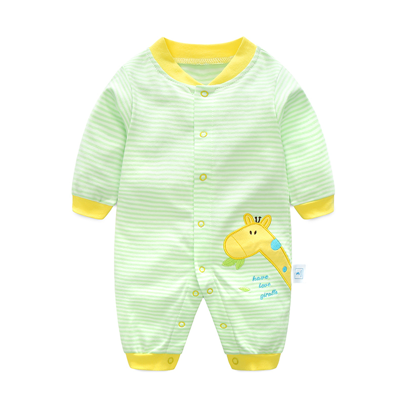 Baby Long Romper Toddler I Love Mama Letter Print Spring& Autumn Jumpsuit Bow Bib Striped Onesie Baby Girl Boy Fashion Daily Y1221