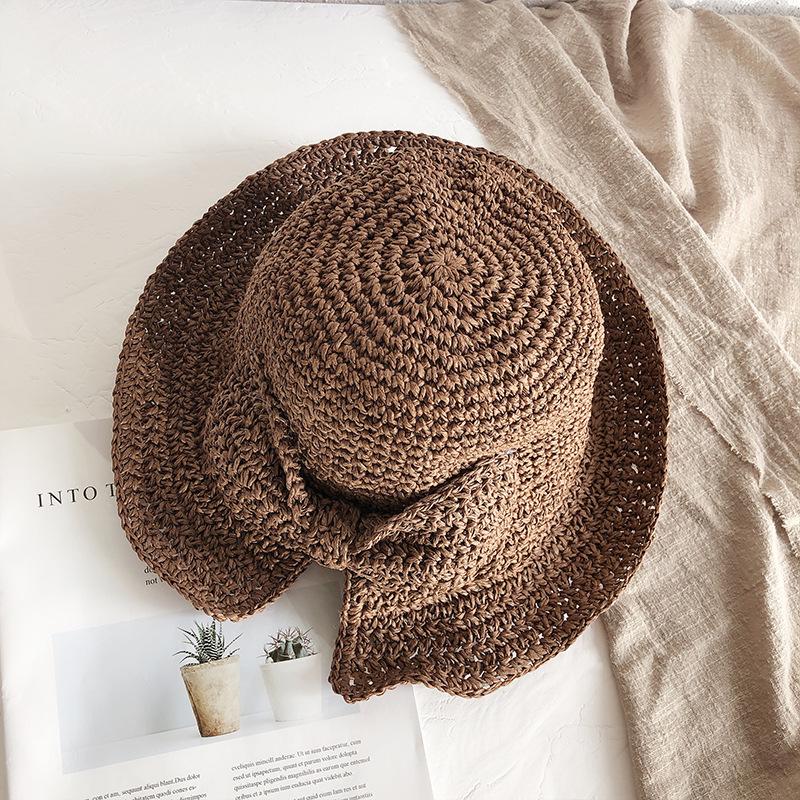 Summer Handmade Crochet Hook Straw Hat Women Sun Protection Bucket Hats Outdoor Beach Vacation Sweet Bow Caps Collapsible 59cm, Khaki
Summer Handmade Crochet Hook Straw Hat Women Sun Protection Bucket Hats Outdoor Beach Vacation Sweet Bow Caps Collapsible 59cm, Khaki