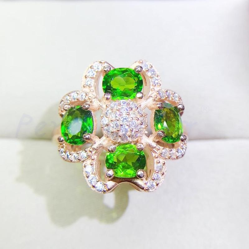 Cluster Rings Per Jewelry Natural Real Diopside Flower Ring 4*5mm 0.5ct*4pcs Gemstone 925 Sterling Silver Fine Q20422121, Golden;silver
Cluster Rings Per Jewelry Natural Real Diopside Flower Ring 4*5mm 0.5ct*4pcs Gemstone 925 Sterling Silver Fine Q20422121, Golden;silver