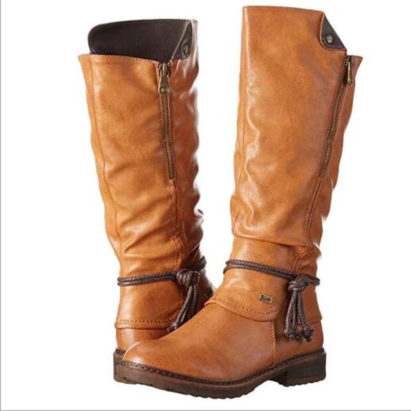 women knee high boots low heels chaussure vintage PU leather gladiator autumn warm matin shoes woman zapatos mujer sapato d2026, Black
women knee high boots low heels chaussure vintage PU leather gladiator autumn warm matin shoes woman zapatos mujer sapato d2026, Black