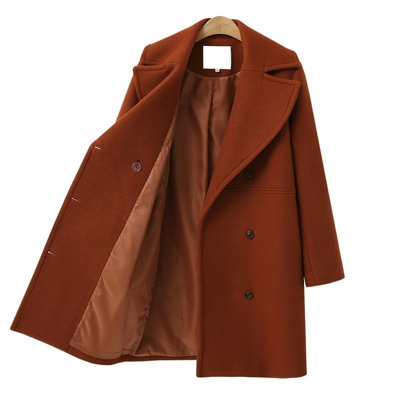 Winter Woman Coat Female Long Thick Jacket Autumn Womens Thin Windbreaker Cashmere Coat Women Warm Woolen Solid Overcoat 201102