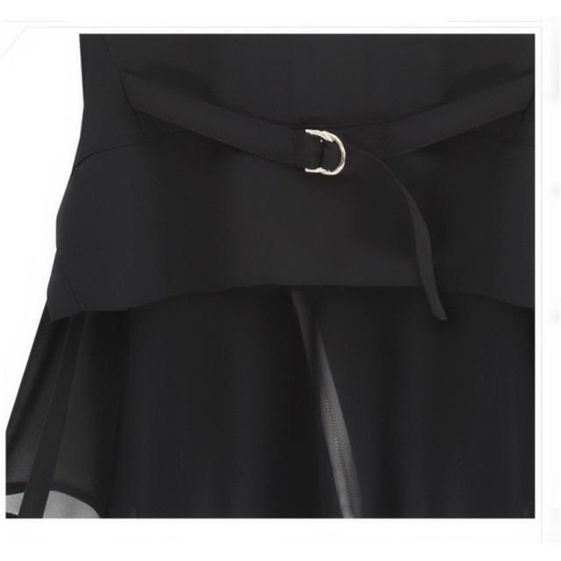 Free shipping new chiffon Jacket spring Autumn models Women Slim Long jacket Europe sleeveless Coats & JacketS.M.L,XL 201026