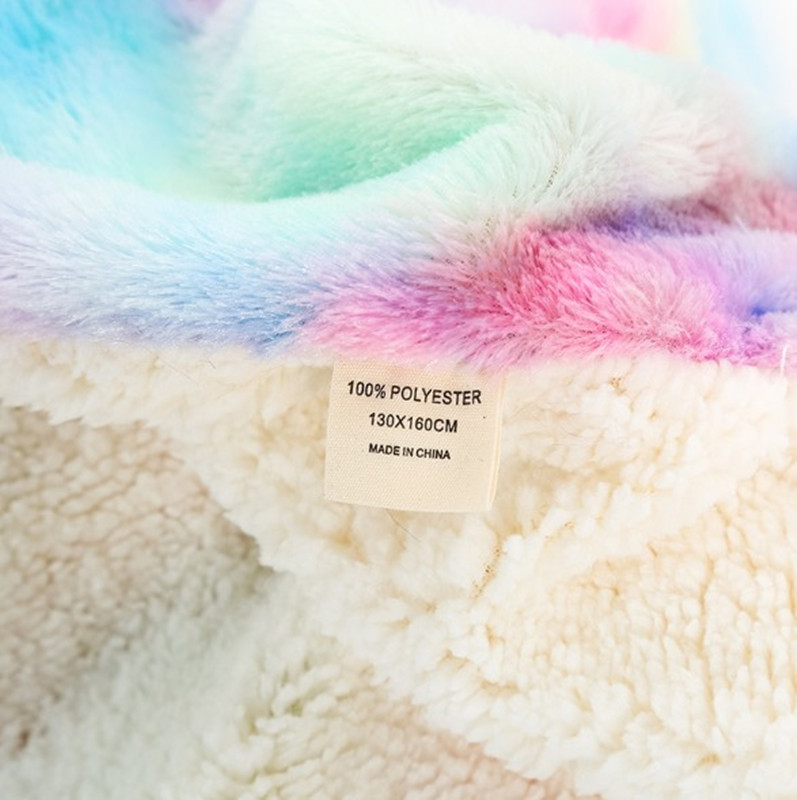 New Arrival rainbow Blanket Warm Elegant Cozy With Fluffy Sherpa Throw Blanket Bed Sofa Blankets free shipping