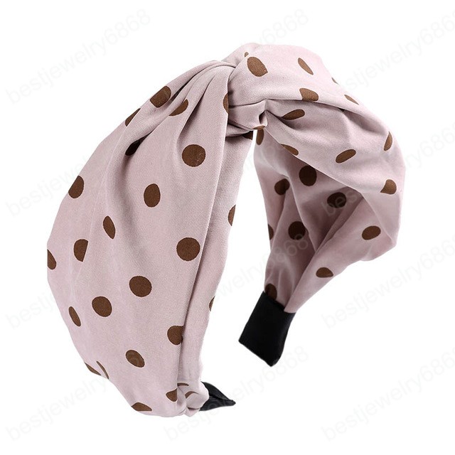 Fashion Cross Polka Dot Headband Eegant Women Hairband Bezel Turban Wide Size Girls Headwear Hair Accessories Hair Hoop