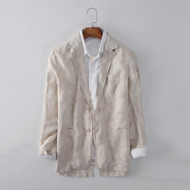2021men' Autumn New Linen Striped blazer Youth Double Buckle Fresh Comfort and Casual Linen blazer, Beige
2021men' Autumn New Linen Striped blazer Youth Double Buckle Fresh Comfort and Casual Linen blazer, Beige