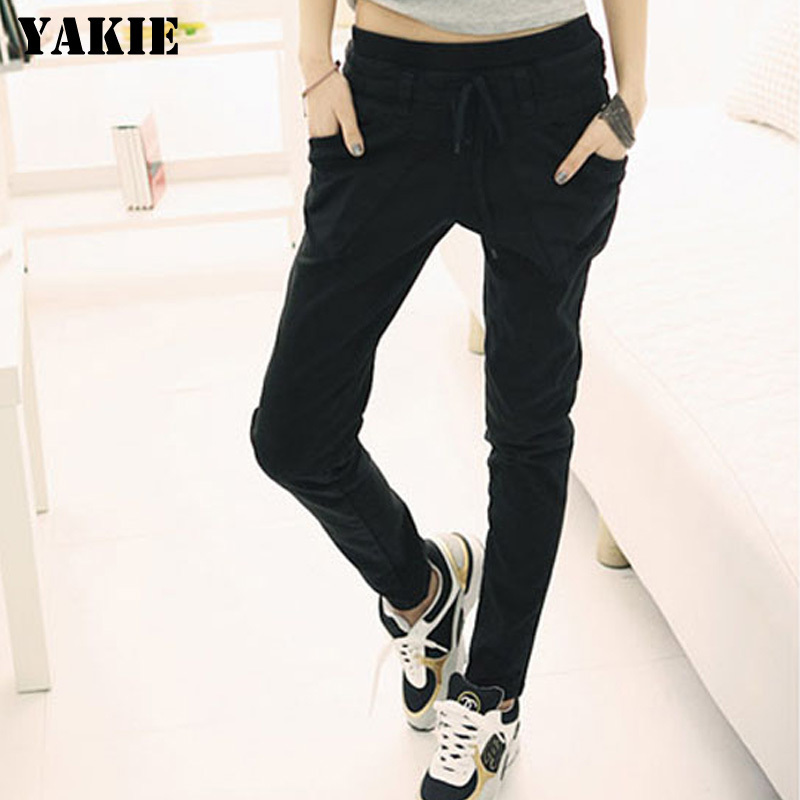 Plus size S-XXXL spring summer women's harem pants loose casual trousers cotton linen elastic high waist women pants 201111