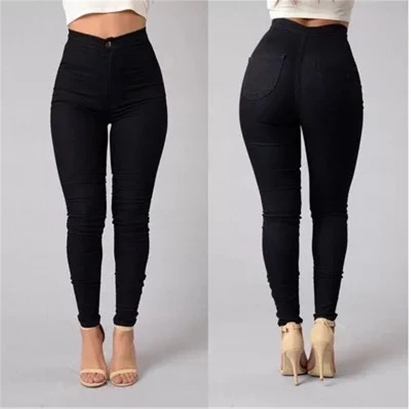FT-0711 Fashion Pencil Jeans Candy Color Trousers Pants only Slim Women Jeans High Waist IN Stock