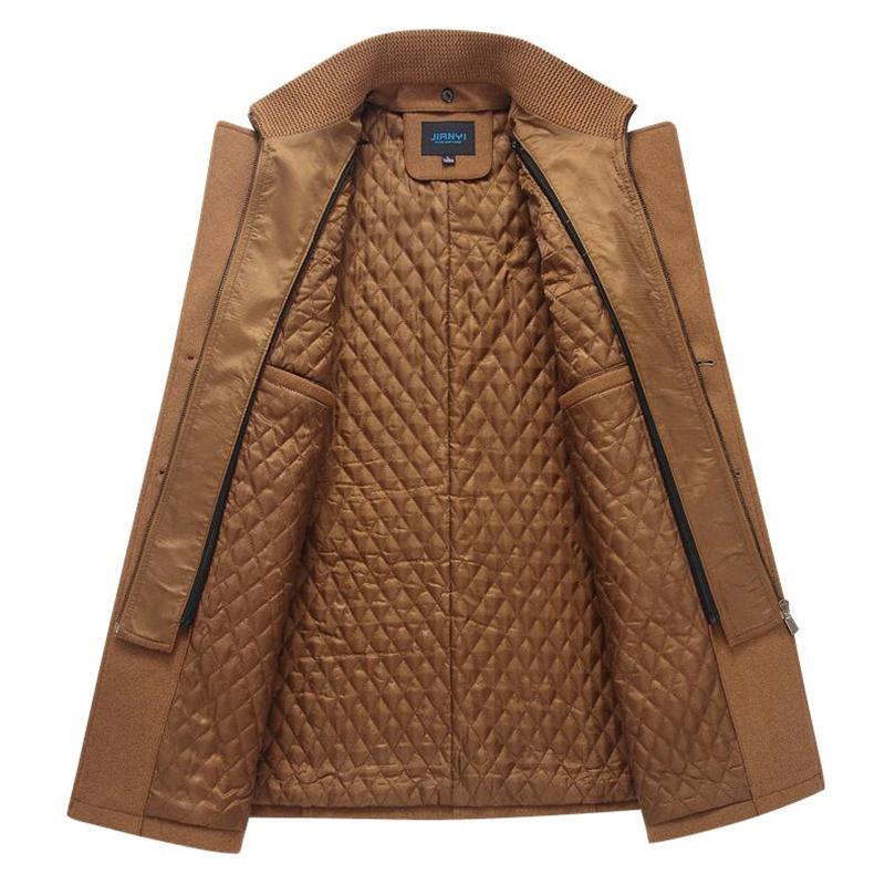 Men's Winter Wool Blend Overcoat Thick Warm Casual Trench Coat Slim Fit Peacoat Jacket 5Xl Black B4