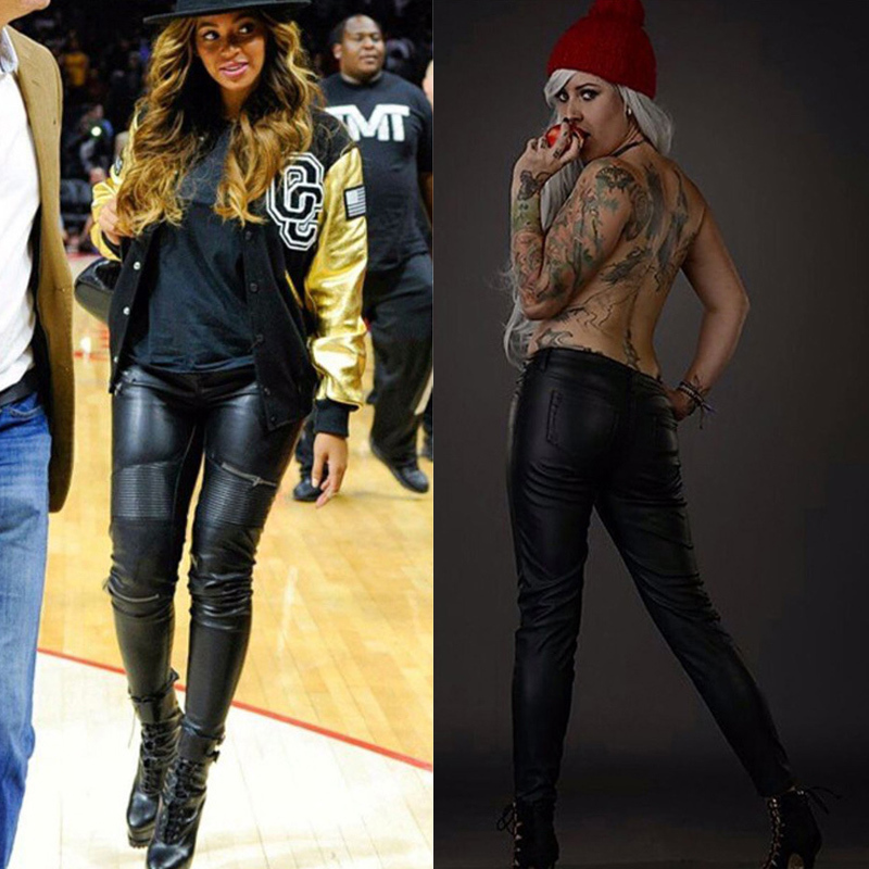 High Waist Stretch Pu Leather Pants Women Skin Tight Motorcycle Gothic Punk Rock Pencil Trousers Zipper Moto Biker Plus Size XS 201106