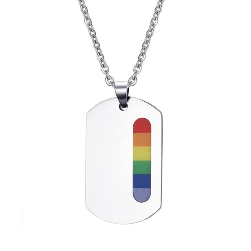 ANL040, Stainless Steel Rainbow Necklace Lesbian Pride Gay Pride Chain Choker Dog Tag Necklace Jewelry
ANL040, Stainless Steel Rainbow Necklace Lesbian Pride Gay Pride Chain Choker Dog Tag Necklace Jewelry