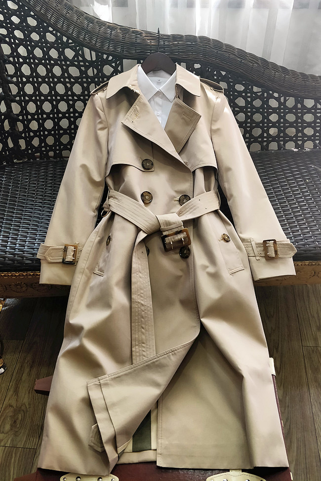 Women Trench Coat 2019 Autumn Winter New Arrival Long Gradient Double Breasted Trench Outerwear Waterproof T200828