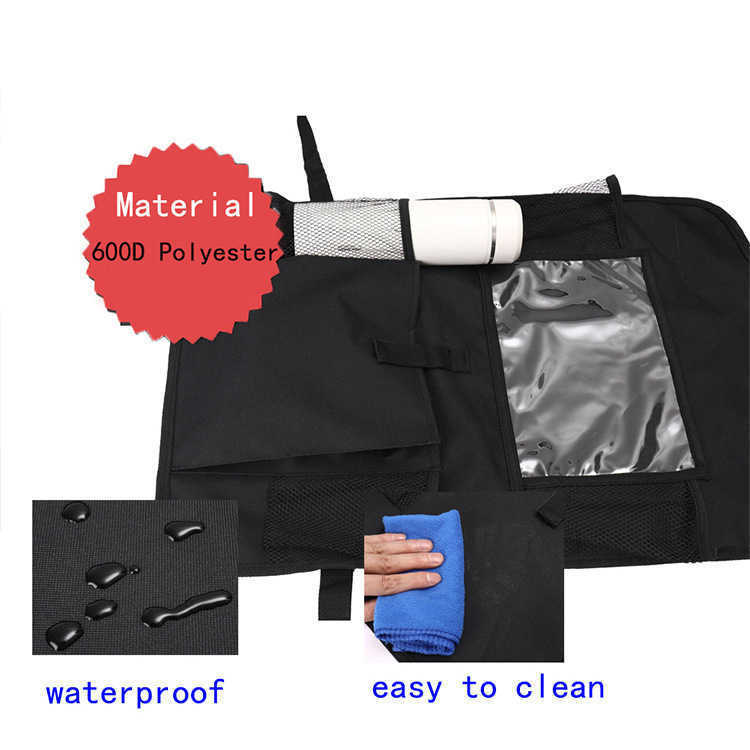 New 2PC/1PC Car Back Seat Organizer Kids Car Backseat Cover Protector with Touch Screen Tablet Holder Kick Mats with Pocket for Toys