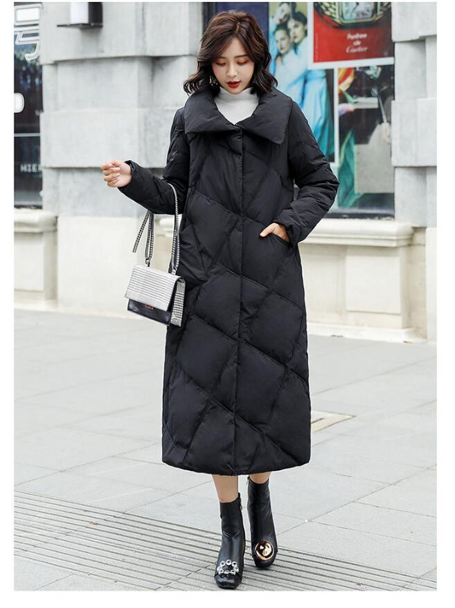Veste d'hiver femmes nouvelle dame hiver chaud manteau femmes Slim blanc canard doudoune longue vers le bas Parka femme ver 201201