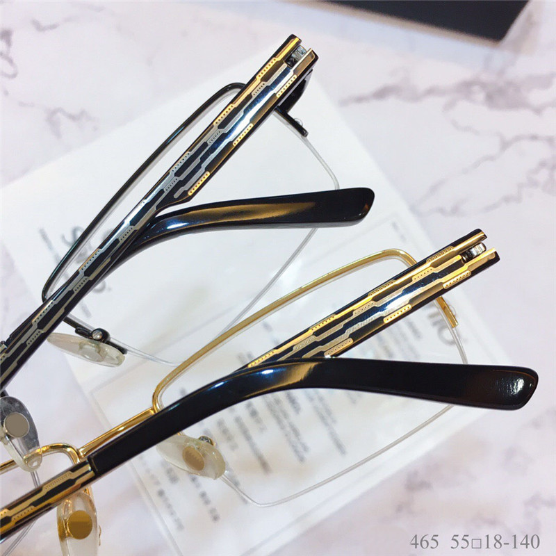 Classic men simple business style optical glasses square design metal half frame transparent lens popular generous transparent glasses 465