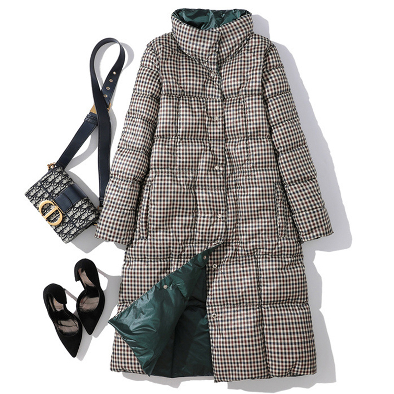 5XL Winter Feather Jacket Woman Black Double Side Wear Outerdoor Female Coats Long Warm Down Coat Puffer Jacket Parka 201019