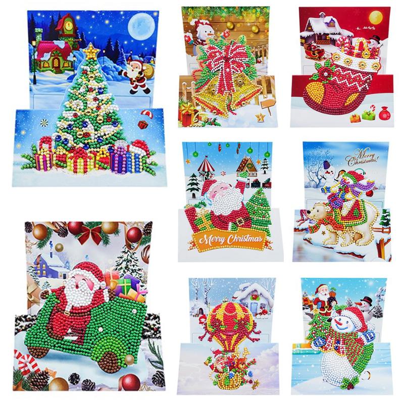 Christmas Diamond Painting Card 8pcs/set Special-shaped Diamond Painting Greeting Cards Festival Envelope Xmas Greeting Postcard 
Christmas Diamond Painting Card 8pcs/set Special-shaped Diamond Painting Greeting Cards Festival Envelope Xmas Greeting Postcard