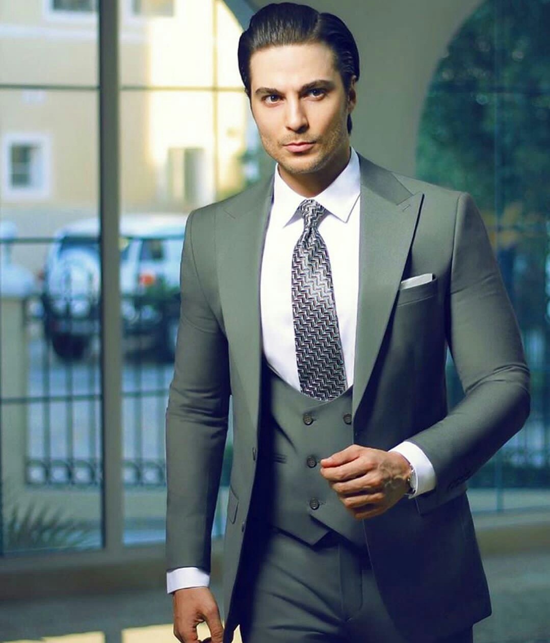 2021 Winter Handsome Mens Suits Slim Fit Two Buttom Customized Groom Groomsmen Prom Party Blazer Jacket 3 Pieces