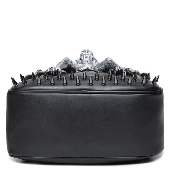 Fashion 3D wolf head leather Women Men backpack special cool shoulder bags for teenage girls laptop school bags