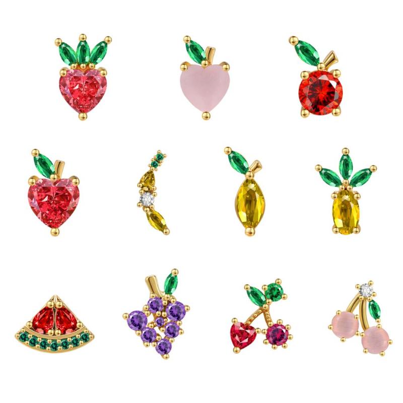 Stud Colorful Fruit Earring 20g Cherry Strawberry Banana Crystal Earrings For Women Girl Cartilage Piercing
Stud Colorful Fruit Earring 20g Cherry Strawberry Banana Crystal Earrings For Women Girl Cartilage Piercing