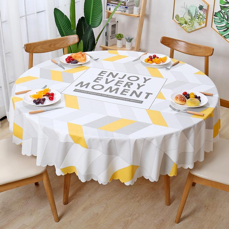 2021 New Waterproof Table Cloth Pvc Plastic Round Table Cloth Pastoral Kitchen Tablecloth Oilproof Waterproof Covers Mats