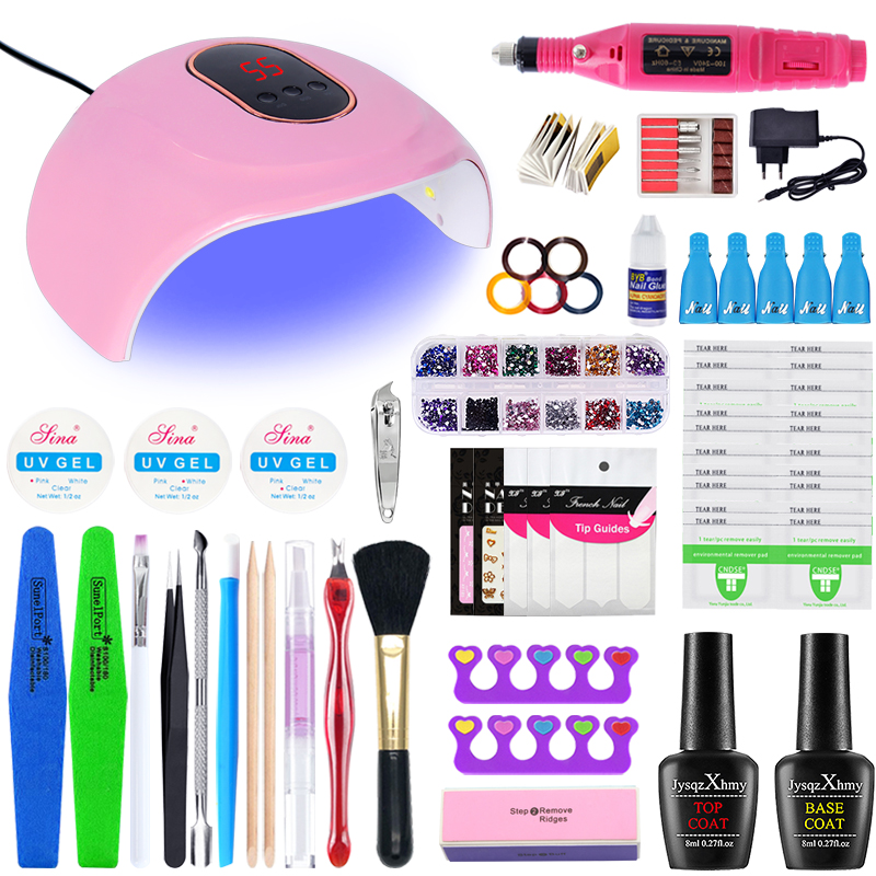 Nail Set 36W UV LED Lamp Dryer With Nail Gel Polish Kit Soak Off Manicure Set Gel Polish For Art Tools