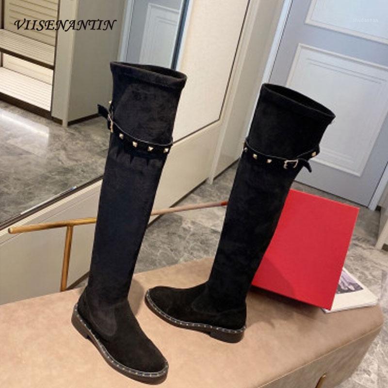 2021 New Rivet Buckle Strap Long-tube Woman Boots Fashion All-match Real Leather Slip on Black Flat Over-the-Knee Knight Boots1, As pic
2021 New Rivet Buckle Strap Long-tube Woman Boots Fashion All-match Real Leather Slip on Black Flat Over-the-Knee Knight Boots1, As pic