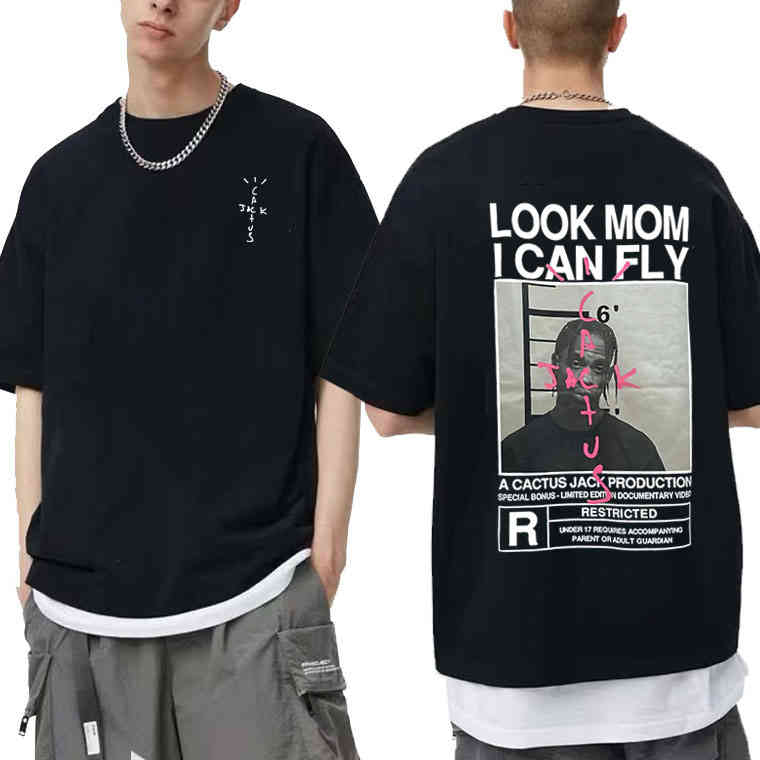 Cactus Jack T-shirt Summer Men Women LOOK MOM I CAN FLY Travis Scott Tees Hip Hop Style Short Sleeve Harajuku Print Tshirt, Black
Cactus Jack T-shirt Summer Men Women LOOK MOM I CAN FLY Travis Scott Tees Hip Hop Style Short Sleeve Harajuku Print Tshirt, Black