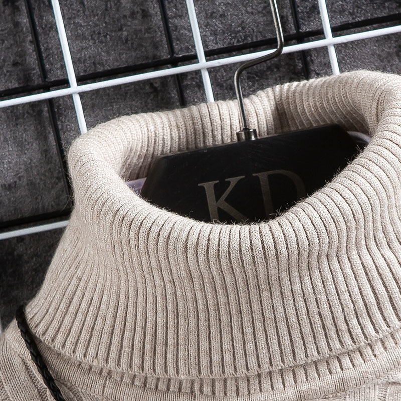 Turtleneck slim sweater men autumn winter kintted pullovers mens wool warm sweaters o-neck solid color knitwears streetwear 201211
