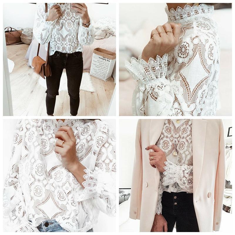 2020 Elegant Lace Flower Blouse Shirts Women Ladies Tops Casual Loose Long Sleeve Tops and Blouses Women Female Shirts White
2020 Elegant Lace Flower Blouse Shirts Women Ladies Tops Casual Loose Long Sleeve Tops and Blouses Women Female Shirts White