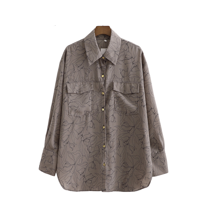 New Vintage Women Grey Floral Print Shirts 2021 Fashion Ladies Turn Down Collar Tops Streetwear Female Chic Pocket Blouses Pzif, Gray
New Vintage Women Grey Floral Print Shirts 2021 Fashion Ladies Turn Down Collar Tops Streetwear Female Chic Pocket Blouses Pzif, Gray