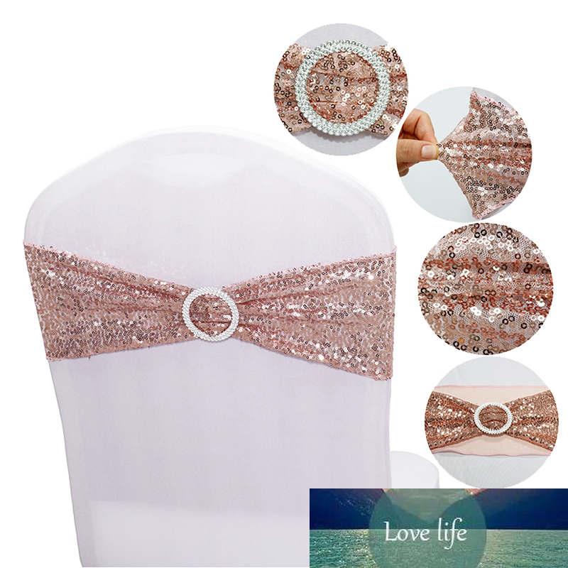 Quality Shiny Sequin Rose Gold Stretch Chair Bands with Round Buckle for Wedding Events Party Decoration Spandex Chair Sashes
Quality Shiny Sequin Rose Gold Stretch Chair Bands with Round Buckle for Wedding Events Party Decoration Spandex Chair Sashes