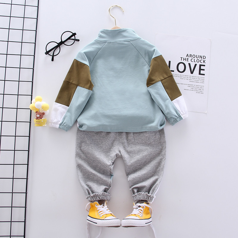 New Spring Autumn Baby Boys Girls Clothes Children Cotton Sport Jacket Pants 2 Piece Set Toddler Fashion Costume Kids TracksuitsX1019