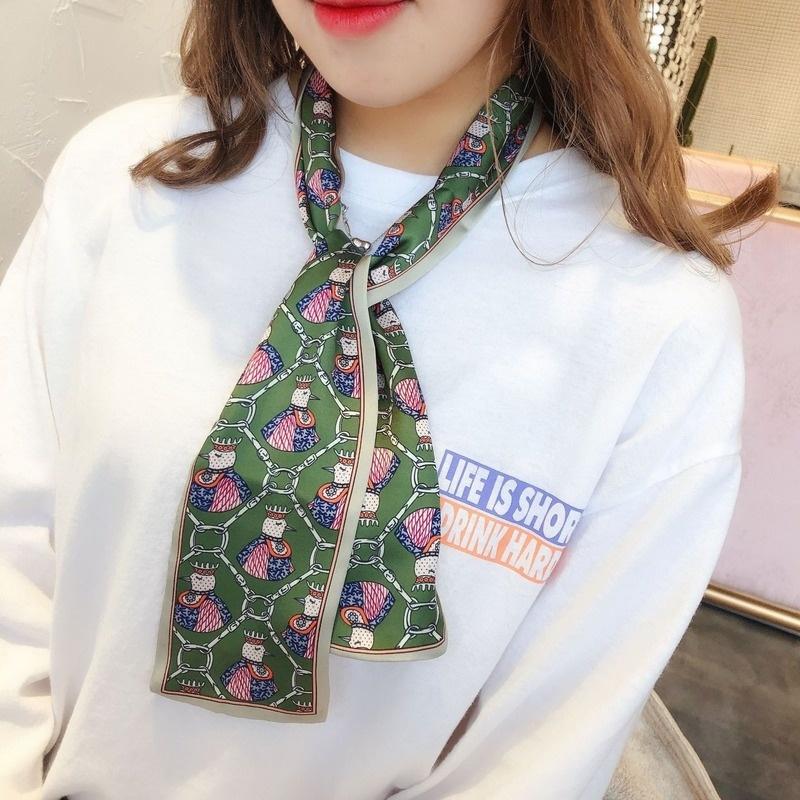 Women Scarf Penguin Print Long Narrow Bag Strip Small Silk Scarf
Women Scarf Penguin Print Long Narrow Bag Strip Small Silk Scarf