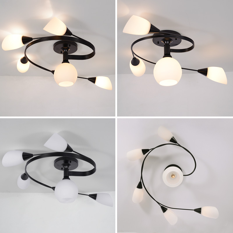 Vintage Ceiling Lamps For Home Lighting Luminaire Multiple Rod Wrought Iron lights E27 LED Bulb light AC 85-265V