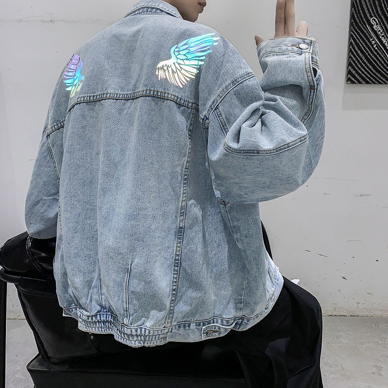 2021 New Privathinker Hip Hop Wings Men's Denim Jackets Autumn Streetwear Men Oversized Jean Coats Korean Man Casual Tops HTHZ, Blue
2021 New Privathinker Hip Hop Wings Men's Denim Jackets Autumn Streetwear Men Oversized Jean Coats Korean Man Casual Tops HTHZ, Blue