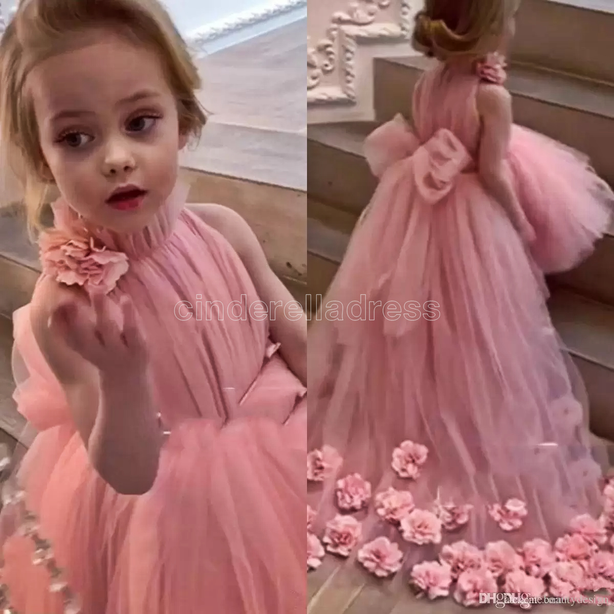 2022 Lovely Tulle Pink Flower Girl Dresses for Wedding High Neck Sleeves Sweep Train 3D Floral Applique Communion Dress Girls Pageant Gowns, White
2022 Lovely Tulle Pink Flower Girl Dresses for Wedding High Neck Sleeves Sweep Train 3D Floral Applique Communion Dress Girls Pageant Gowns, White