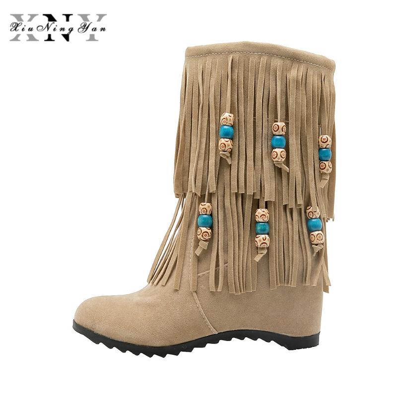 Women's Boots Zipper Height Increasing Shoes Woman Flock Fringe Ladies Mid-Calf Boots Winter Shoes Woman Footwear Female Bootie, Black 1
Women's Boots Zipper Height Increasing Shoes Woman Flock Fringe Ladies Mid-Calf Boots Winter Shoes Woman Footwear Female Bootie, Black 1