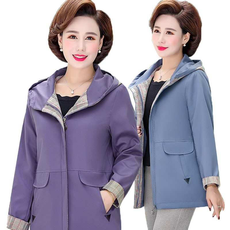 2021 New Women's Coats Jackets, Mother's Middle-aged Jackets Spring Half-long Autumn with a Hood Outerwear Plus Size LAVW, Purple.
2021 New Women's Coats Jackets, Mother's Middle-aged Jackets Spring Half-long Autumn with a Hood Outerwear Plus Size LAVW, Purple.