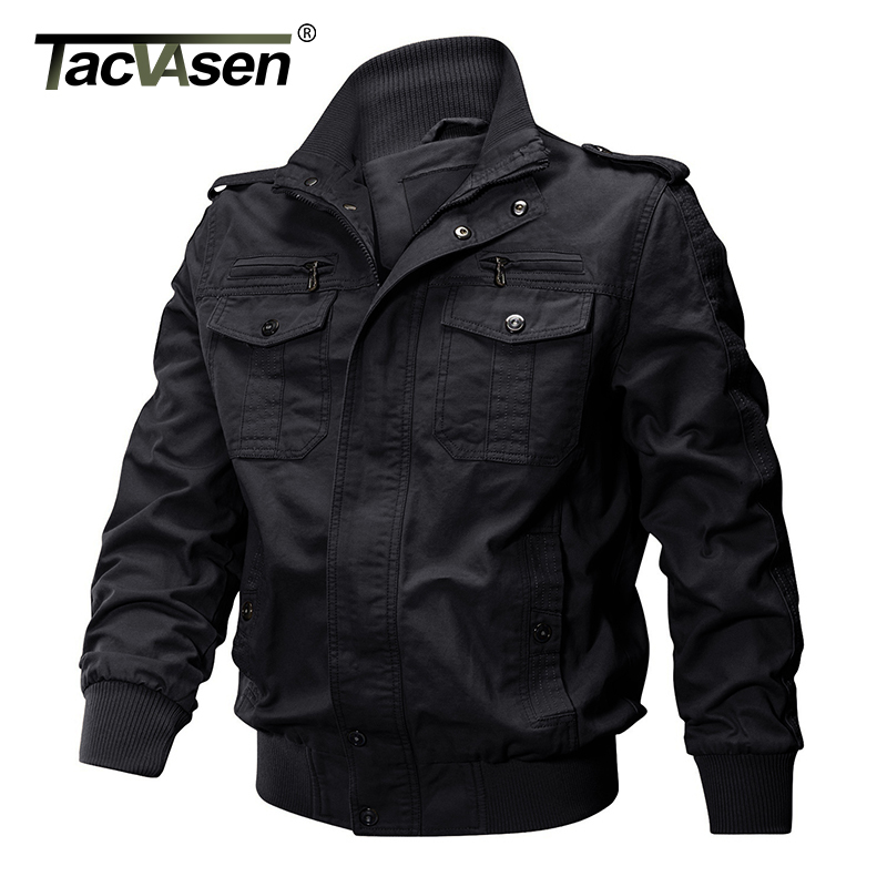 TACVASEN Jackets Men Winter Military Airsoft Jacket Pilot Bomber Jacket Coat Multi-Pockets Casual Cargo Work Jacket Men Clothing 201119
