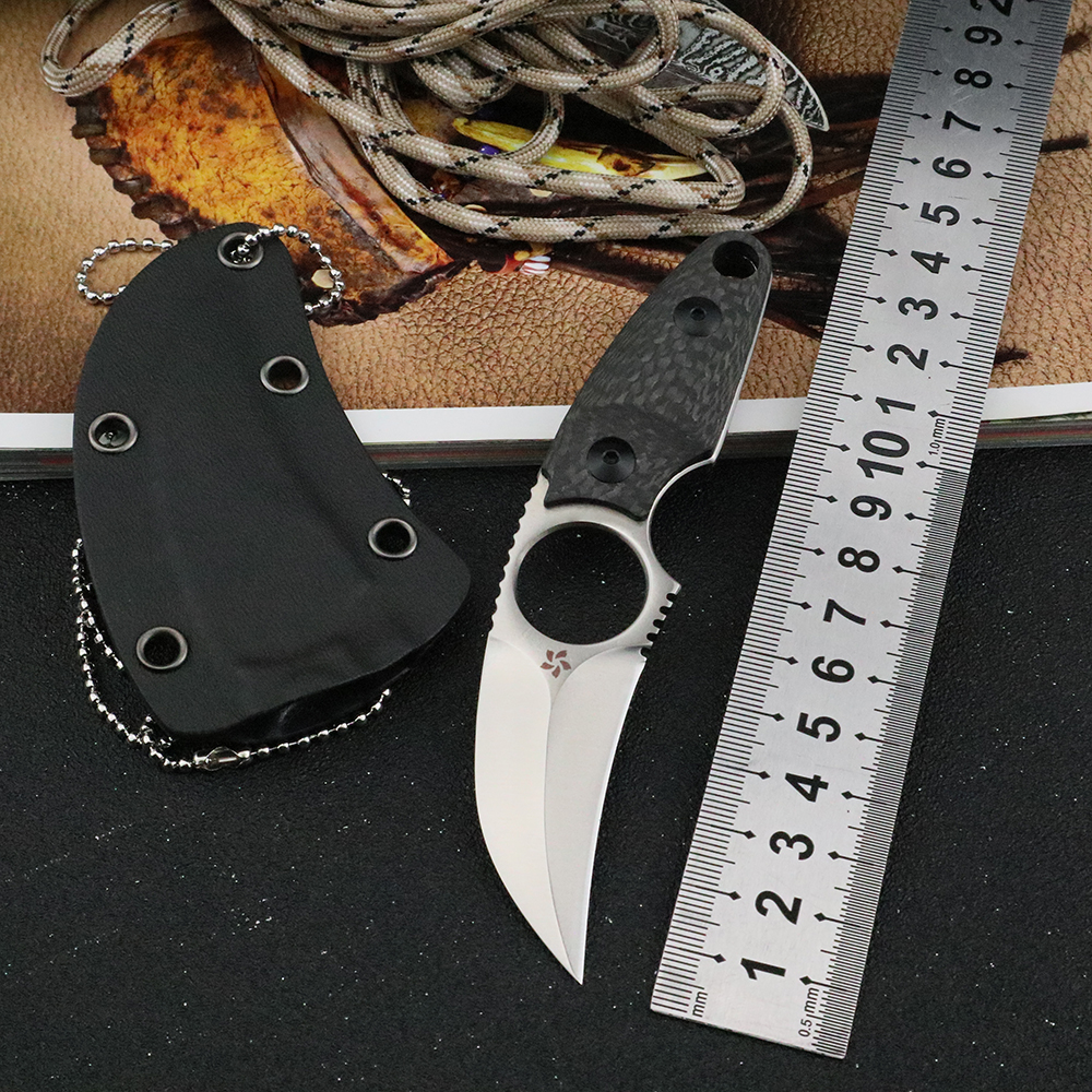 Karambit Claw Straight Knife S35VN Fixed Blade Carbon Fiber Handle Knives Necklace with Outdoor Utility EDC Tool Csgo Self Defense Knifes
Karambit Claw Straight Knife S35VN Fixed Blade Carbon Fiber Handle Knives Necklace with Outdoor Utility EDC Tool Csgo Self Defense Knifes