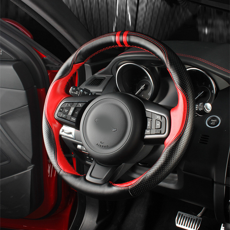 Leather steering wheel cover for Jaguar XFLXEL E-PACE F-PACE hand-sewn steering wheel cover car accessories modification
Leather steering wheel cover for Jaguar XFLXEL E-PACE F-PACE hand-sewn steering wheel cover car accessories modification