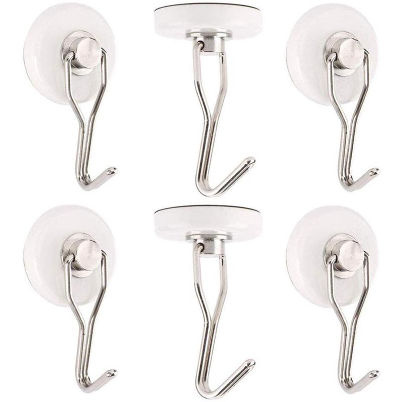 4/6pcs Swivel Swing Powerful Magnetic Hooks 9.3lbs Strong Heavy Duty Neodymium Magnet Hooks for Refrigerator Home Kitchen 
4/6pcs Swivel Swing Powerful Magnetic Hooks 9.3lbs Strong Heavy Duty Neodymium Magnet Hooks for Refrigerator Home Kitchen