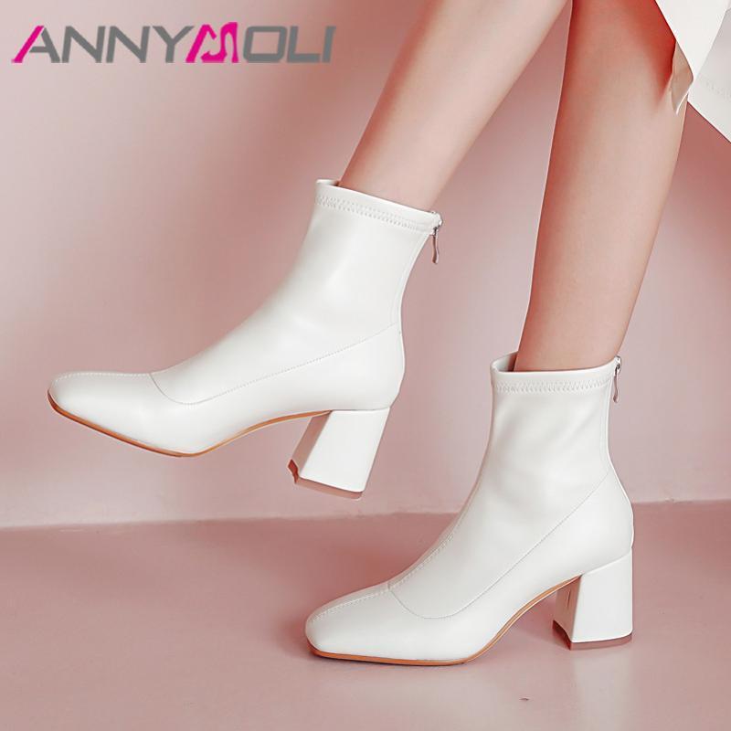 ANNYMOLI Women Short Boots Shoes Zipper High Heel Ankle Boots Square Toe Chunky Heels Fashion Ladies Autumn Winter Brown1, Black synthetic lin
ANNYMOLI Women Short Boots Shoes Zipper High Heel Ankle Boots Square Toe Chunky Heels Fashion Ladies Autumn Winter Brown1, Black synthetic lin