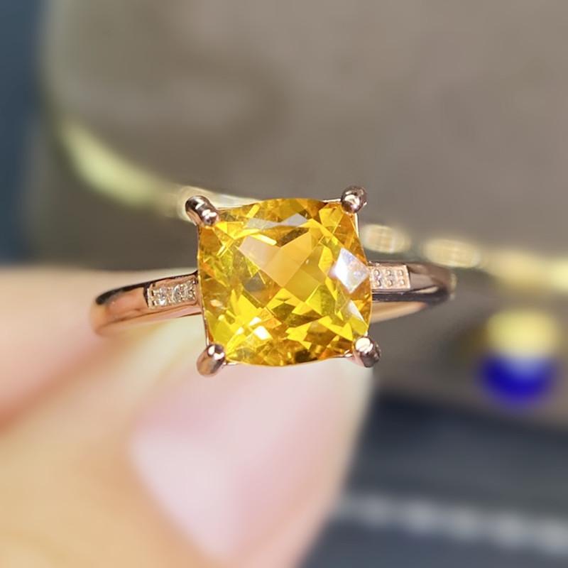 Cluster Rings Natural Real Yellow Citrine Square Ring 8*8mm 2.3ct Gemstone 925 Sterling Silver Fine Jewelry J215286, Golden;silver
Cluster Rings Natural Real Yellow Citrine Square Ring 8*8mm 2.3ct Gemstone 925 Sterling Silver Fine Jewelry J215286, Golden;silver